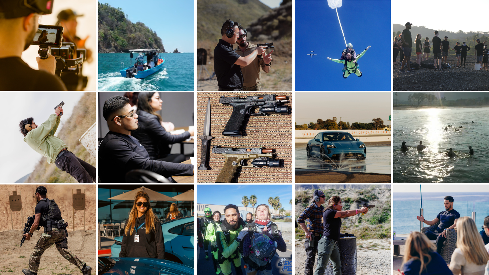 No Sympathy Weekend range, skydiving, driving, and attendee experiences