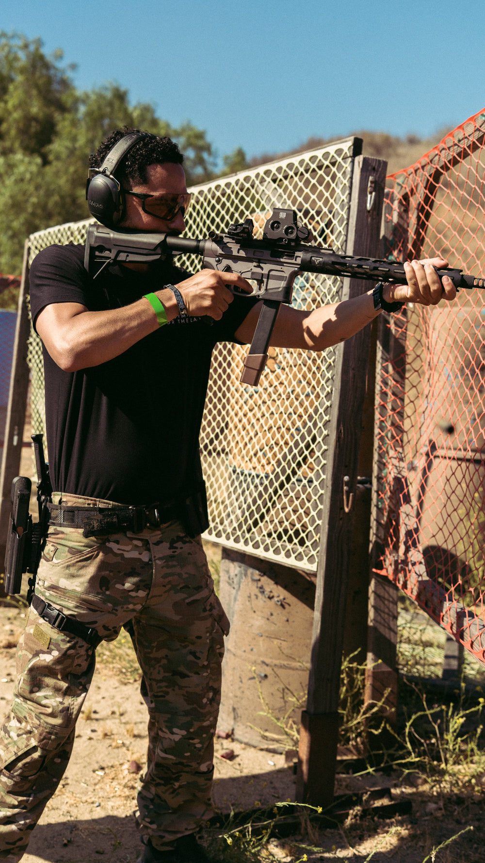 Luis Garcia participating in supervised rifle training